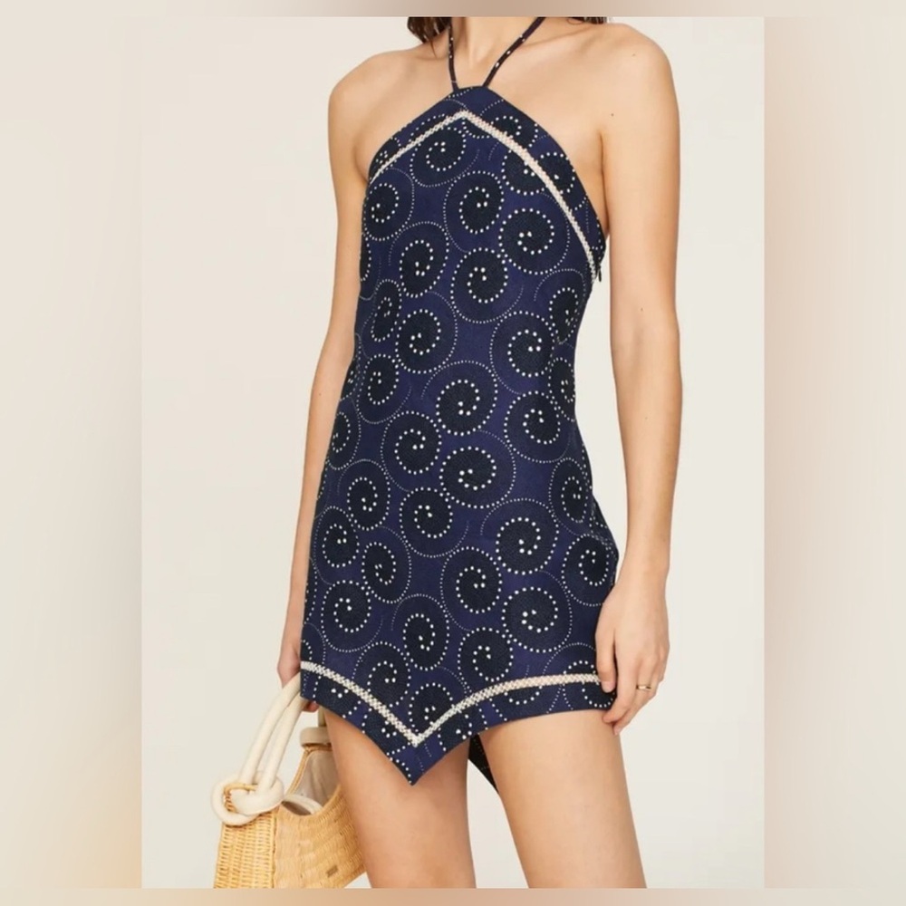 STAUD Megan Asymmetrical Hem Mini Dress